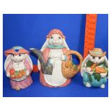 3pc Rabbit Coffee Pot Set