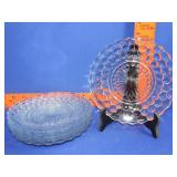 7 Anchor Hocking Sapphire Blue Bubble Plates