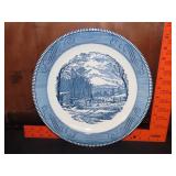 Currier & Ives Blue Transfer Plates - 12"