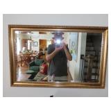 Gold Framed Beveled Glass Mirror - 38x21