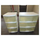 2 Plastic 3 Drawer Organizers