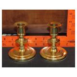 Pair Brass Baldwin Candle Holders