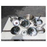 Lot of Stainless Pots & Pans