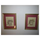 Pair of Framed Crossstitch
