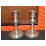 Pair of Pewter Candle Holders
