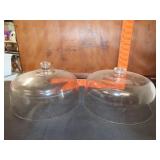 Two Glass Cake Covers