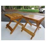 Pair of Folding Wood Stools