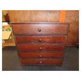 Wood 5 Drawer Jewelry Box w/ Jewelry