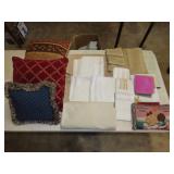 Lot of Decorative Pillows & Towels w/ Tub