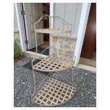 Metal Three Tier Corner Shelf  - 37 Tall