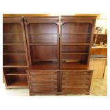 Pair of Hooker Furniture 2 Drawer Bookcases