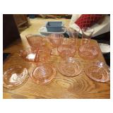 Lot of Pink Depression Glassware