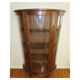 Oak Curved Glass China Cabinet