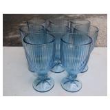 8 Fostoria Monet Light Blue Water Glasses