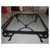 Wrought Iron Glass Insert Table