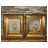 Pair of Framed Floral Prints - 14x16