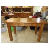 Oak 2 Drawer Table
