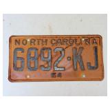 1964 NC Car Tag