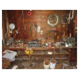Large Wall Lot of Tools Hardware etc