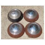 Four Ford V8 Hubcaps