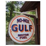 Round Double Sided Gulf Sign w/ Hanger