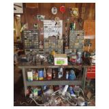 Metal Shop Table w/ Vice / Grinder / Contents