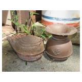 Cast Iron Kettle & Brass Spitton