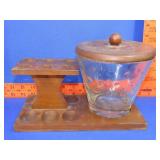Pipe Stand w/ Glass Humidor