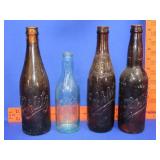 4 Old Schlitz Beer Bottles