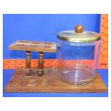 Pipe Stand w/ Glass Humidor