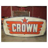 *Rare* Crown Gasoline Station Double Sided Sign