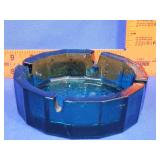 MCM Pebbled Glass Teal Ashtray - 6"