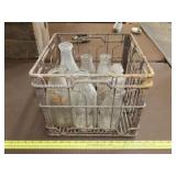 Metal Milk Crate w/ Bottles