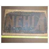 Nehi Metal Sign on Wood Board - 30"x18"