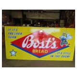 *Nice* Bost Bread Metal Advertising Sign - 93"x45"