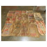 Lot of Burlap Feed Sacks
