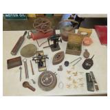 Table Lot w/ Old Metalware & Misc