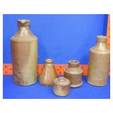5 Stoneware Bottles