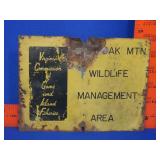 Virginia Wildlife Management Metal Sign - 8"x6"