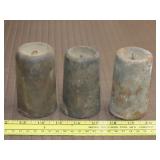 3 Antique Cast Iron Clock Weights