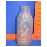 Myers Dairy Quart Milk Bottle - Monroe NC