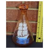 Ship Decorated Glass Decanter