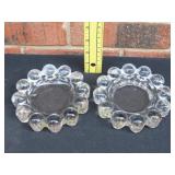 2 Anchor Hocking Boopie Glass Ash Trays - 5"