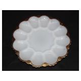 Milk Glass Egg Plate - 10"