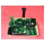 Box of Forest Green Glassware