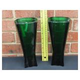 Pair of Anchor Hocking Emerald Green Rocket Vases