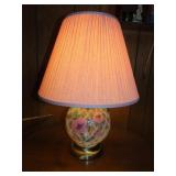 Fenton (?) Style Handpainted Table Lamp