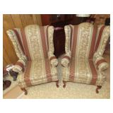 Pair of Upholstered Wing Back Chairs