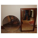 Oak Frame Mirror & Round Mirrors 16 x 27