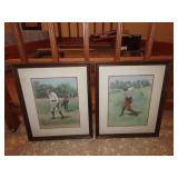 2 AB Ross Framed Golf Prints - 16x20
